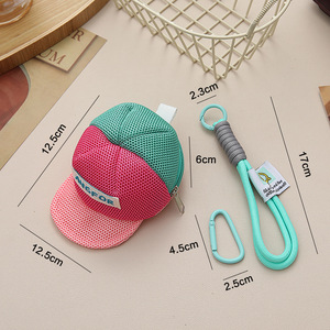 Nueva Mini gorra de béisbol bolsa segura Hip-Hop bolsa colgante con patrón de muñeca para hombres y mujeres llave auricular sombrero colgante almacenamiento - Product Image 4
