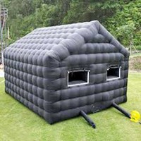 Grande tente cube gonflable en tissu Oxford PVC, double couche, coupe-vent, pour discothèque, une chambre, étanche, à ouverture rapide