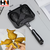 Poêle à Taiyaki 2, 3 ou 4 poissons, antiadhésive, pour gaufres, mini-œufs et crêpes, ensemble de cuisson