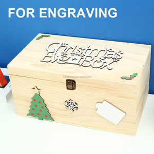 27cm Rắn keo lớn đẹp Lớn Gỗ hộp chưa hoàn thành hộp gỗ với nắp có bản lề cho cổ phiếu Trophy - Product Image 3