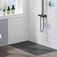 Twowinco Bac de douche antidérapant noir personnalisé de haute qualité, écologique et imperméable pour appartement