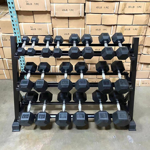 5-100lb bán buôn cao su lục giác quả tạ cho phòng tập thể dục thiết bị & tạ tập thể Dục Đào Tạo HEX quả tạ đặt - Product Image 4