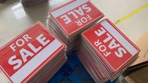 لافتات معدنية مخصصة مقاومة للماء والأشعة فوق البنفسجية على شكل حرف H مع لوح بلاستيكي فارغ مموج للحدائق والساحات - Product Image 3