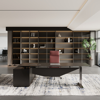 Bureau de direction en forme de L pour PDG, dirigeant, avec chaise confortable