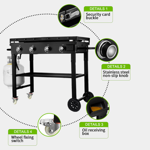 Grille chauffante extérieure à dessus plat Propane avec couvercle ajusté pour la cuisson en plein air <span class=keywords><strong>Grande</strong></span> surface de cuisson 705sq in - Product Image 4