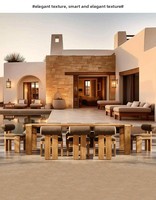 Muebles de Hotel y Restaurante Personalizados, Juego de Mesa y Sillas de Comedor de Madera de Teca Sólida Rústica para Exteriores, 6, 8, 10, 12 Plazas