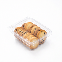 Boîte en plastique PET transparente de qualité alimentaire, jetable, avec opercule inviolable, pour salades, fruits secs, emballage à emporter