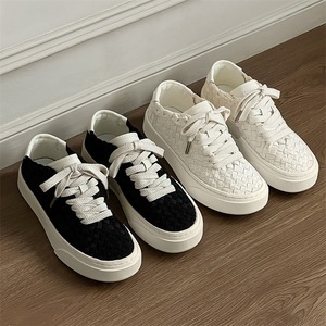 Knitted breathable board <b>shoes</b> 2025 summer new style canvas <b>shoes</b> thick sole heightening versatile men women couple <b>shoes</b> casual - Product Image 2