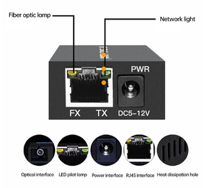 Mini Gigabit SFP sợi phương tiện truyền thông chuyển đổi chế độ duy nhất sợi quang thu phát cho mạng giám sát - Product Image 4