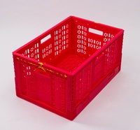 Caisse pliable empilable Tourtop, ventilée, réutilisable, en plastique, pour le transport de fruits, légumes et récoltes agricoles