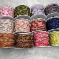 100 Yard Benang Rumbai Kepang 2mm, Tali Katun Kepang 4 Untai untuk Tali Perhiasan, Gelang, Aksesoris & Komponen Perhiasan