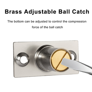 Шар-ролик, пружинная дверная защелка, регулируемая латунная черная дверная защелка, современная мебель, скрытый Дверной доводчик для шкафов для гостиной - Product Image 4