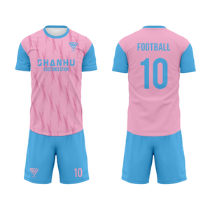 デザイナー男性用カスタムサッカーユニフォームセット通気性無地ポリエステルジャージーショーツ付きプラスサイズトレーニング用 - Product Image 4