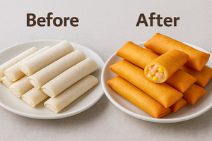 Trio de Rollitos Primavera de Mariscos Congelados Dulces y Crujientes Sanquan para Niños - Pastelería Congelada en Bolsa para Venta al por Mayor - Product Image 5