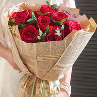 Emballage cadeau pour fleuriste, papier kraft résineux imperméable, style vintage coréen de luxe, pour bouquets de fleurs, emballage pour l'art floral, vente chaude