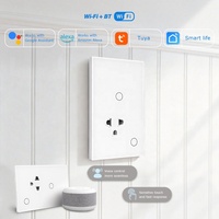 Enchufe de Pared Inteligente WiFi Tuya, Interruptor de Luz Smart Life, Enchufe Universal Tailandés, Panel de Vidrio con Sensor Táctil, Compatible con Alexa y Google Home