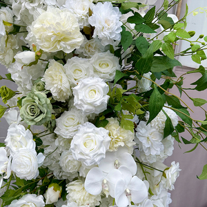 Sunwedding dev yeşil ve beyaz yapay gül kemer kapısı düğün sahne gelin noel satılık giriş - Product Image 3