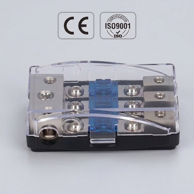ANL Fuse Holder Block Copper Terminal with Plastic Cover for Car Audio Amplifier Marine Boat 12V 24V | CE Certified