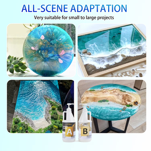 LEQU 0.5 Gallon <b>Clear</b> Epoxy Resin AB Adhesive Kit for Casting Coating Wood <b>Table</b> Crafts - Product Image 5
