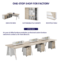 Vente en gros Comptoirs de réception en MDF Mobilier de bureau moderne avec rangement Table de bureau durable pour les entreprises