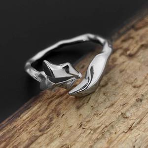 VAF Coo Fox Anneau En Acier Inoxydable Simple Géométrique Anneau Ouvert Fuchsring Anillo De Zorro Bague Renard - Product Image 2
