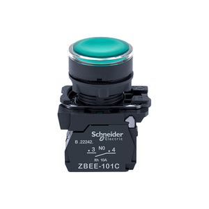 Interruptor de botón pulsador iluminado XB5A Botón de reinicio automático Luces <span class=keywords><strong>LED</strong></span> en verde Rojo Amarillo y azul 220V 1NO1NC - Product Image 2