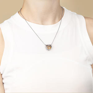 Collar difusor de aceite esencial bola hueca y corazón collar de medallón de acero inoxidable colgante de aromaterapia - Product Image 5