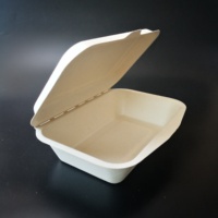 Boîte à emporter biodégradable et écologique en pulpe de bagasse de canne à sucre, résistante à l'huile et compatible micro-ondes, pour frites et aliments pour bébés