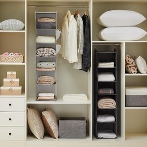Hanging Closet Organizer 6 <b>Shelf</b> Light Grey Storage <b>Shelves</b> For Behind Door Use - Product Image 4