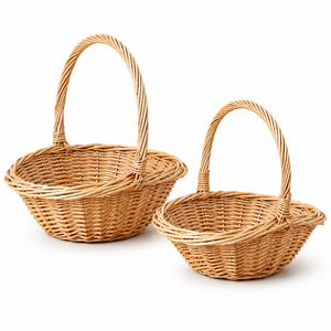 Cesta de Compras, Cesta Vacía para Frutas y Verduras, Cesta de Mimbre Natural para Viajes, Juego de Cestas de Mimbre para <span class=keywords><strong>Picnic</strong></span> - Product Image 1