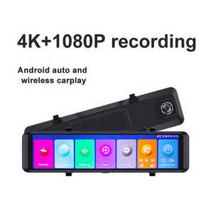 12 inch 4K + 1080P Android Auto Carplay Gương Chiếu Hậu Xe DVR 2160P Màn hình cảm ứng Dash Cam Video Recorder với Wifi GPS - Product Image 2