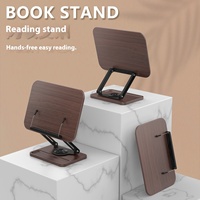 Nouvelle boîte de rangement de support de lecture de Base de couleur noyer étagère rotative à 360 degrés en métal support pour ordinateur portable réglable