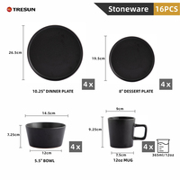 Service de table en céramique classique de haute qualité pour événements, assiettes en grès, 16 pièces, stock local US