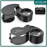 40X Magnifying Glass Jewelers Loupe Pocket Folding Magnifier Light Watch Coins Stamps Gems Jewelry Diamond Identifying