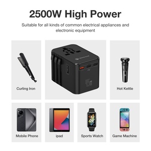 Cho nhỏ hơn PD 45 Wát AC cửa hàng trên toàn thế giới phổ Travel cắm Adapter với 2 USB 3 Loại C Đồng - Product Image 6