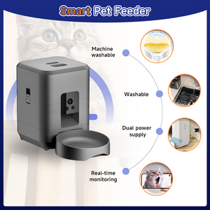 Distributeur intelligent de nourriture pour animaux de compagnie avec écran LCD, contrôle <span class=keywords><strong>à</strong></span> distance Wi-Fi, programmable et quantitatif pour l'alimentation des chats/chiens - Product Image 4