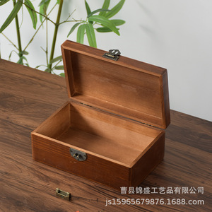 Vintage Wooden Jewelry <b>Box</b> With <b>Lockable</b> Flip Top Rectangle Engraved <b>Storage</b> For Jade Antique Ornaments Custom Made - Product Image 3