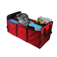 Vente flash - Organisateur de coffre de voiture pliable à grande capacité avec plusieurs poches - Organisateur de coffre de voiture en polyester 600D avec filet élastique sur le côté