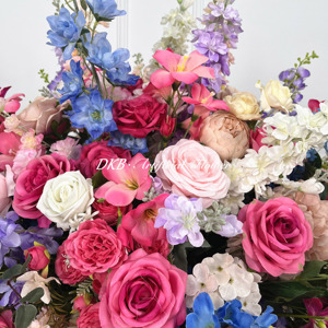 Matrimonio di lusso 5D sfuso e grande palla di fiori artificiali da 80cm che mescola centrotavola da tavolo con fiori colorati - Product Image 3