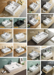 Nouveaux éviers en céramique lavabo de salle de bains lavabo mural à piédestal Unique lavabo de luxe suspendu au mur avec vanité - Product Image 6