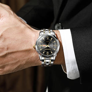스위스 브랜드 방수 빛나는 새로운 남자의 매력 시계 합금 케이스 유리 다이얼 42mm 석영 시계 라이브 스트리밍 Dropshipping - Product Image 3