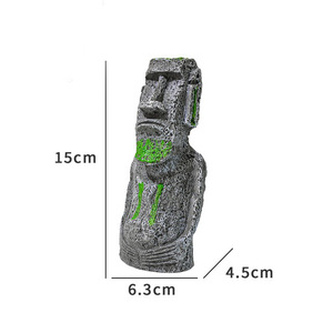 Estatua Moái de la Isla de Pascua al por Mayor, <span class=keywords><strong>Escultura</strong></span> Decorativa de Cabeza Moái para Decoración de Acuarios, Adorno de Jardín Exterior - Product Image 6