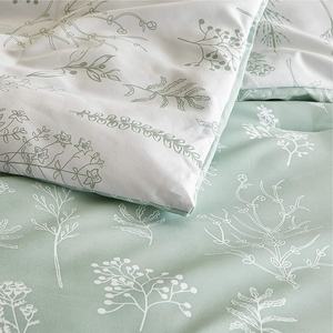 Funda de edredón <span class=keywords><strong>Queen</strong></span>, juego de ropa de cama suave, Floral, verde, Reversible, flores, botánico, 3 piezas - Product Image 6