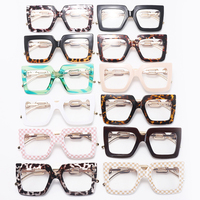 3207 nouvelle chaîne Unique 2023 nouvelle monture de lunettes Anti-lumière bleue femmes carré mode surdimensionné vert léopard lunettes d'ordinateur