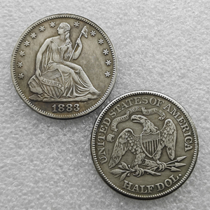 Pièces de monnaie commémoratives de style antique, demi-dollar Liberty assise, États-Unis, 1850-1890, cadeaux, décoration intérieure - Product Image 5