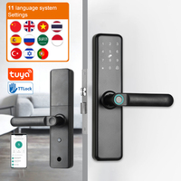 Kunci Pintu Kayu Pintar APP dengan Sidik Jari Digital Berkualitas Tinggi, Tanpa Kunci, untuk Apartemen, Rumah, dan Kamar