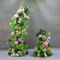 Accessoires de mariage, style forêt, fleurs artificielles en soie, arche de fleurs d'hortensia, toile de fond, arches murales, décoration florale de scène de fête