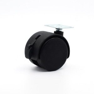 Furniture Caster Wheels 1.5 Inch Swivel With Brake Black Plastic For Office Furniture Cabinet Flower Stand Easy Installation - Product Image 2