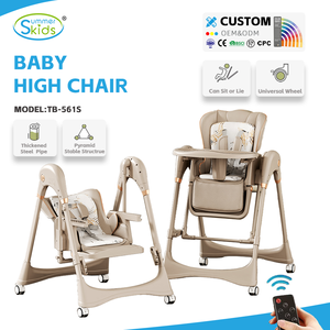<span class=keywords><strong>Chaise</strong></span> <span class=keywords><strong>haute</strong></span> électrique multifonctionnelle <span class=keywords><strong>en</strong></span> cuir PU pour enfants, pliable, pour manger et s'alimenter, pour bébés - Product Image 1