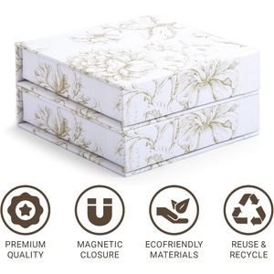 Luxury souvenir gift <b>box</b> with <b>magnetic</b> cover - elegant gold flower design can be customized according to needs - Product Image 3